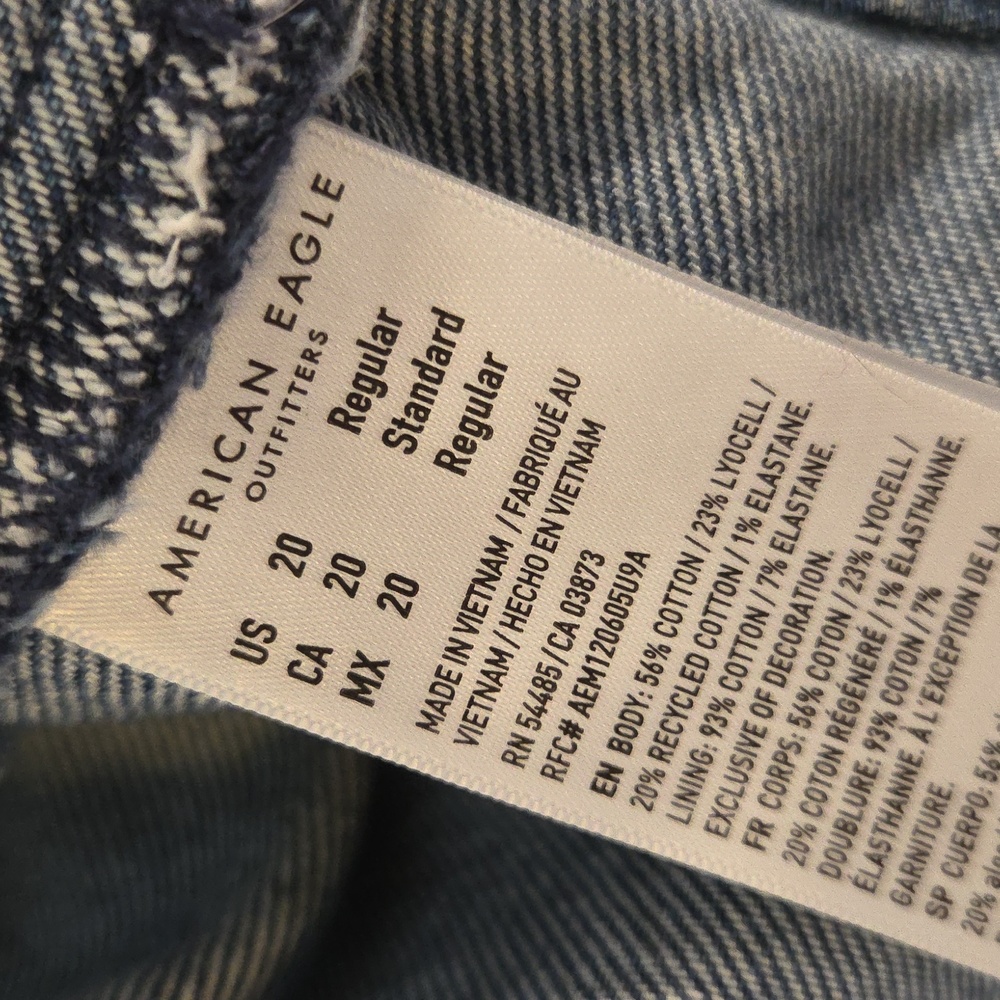 American Eagle Stretch Mid-Rise Mini Denim Blue Skirt Skort Size 20 - Picture 12 of 12